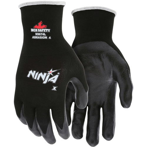 Ninja&reg; Coated Gloves, Large, Bi-Polymer Coating, 15 Gauge, Nylon/Lycra&reg; Shell Sécurité Médic