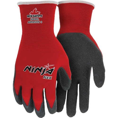 Ninja&reg; Flex Coated Gloves, Large, Rubber Latex Coating, 15 Gauge, Nylon Shell Sécurité Médic