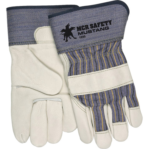 Mustang Fitters Gloves, Large, Grain Cowhide Palm, Fleece Inner Lining Sécurité Médic