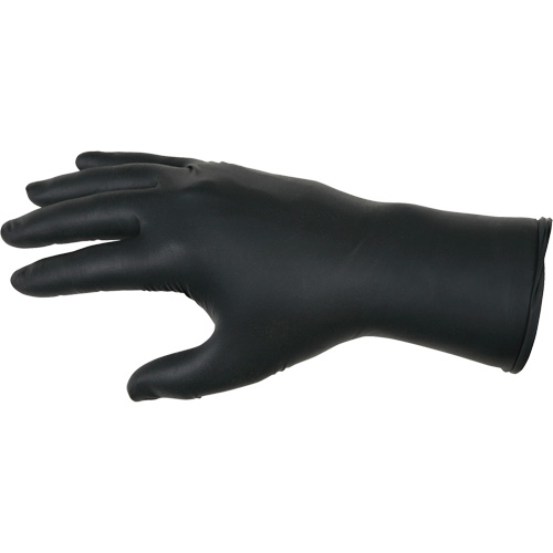 Gants jetables NitriShield Stealth Extra, Grand, Nitrile, 6 mils, Sans poudre, Noir Sécurité Médic