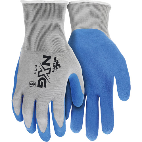 Gants enduits NXG, Grand, R&ecirc;vetement Latex de caoutchouc, Calibre 13, Enveloppe en Nylon Sécurité Médic