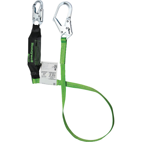 Miller&reg; HP Shock-Absorbing Lanyard, 6', Locking Rebar Hook Center, Locking Snap Hook Leg Ends, Polyester Sécurité Médic