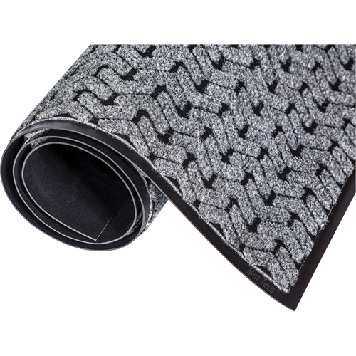 Tire-Track Performance Entrance Mats, Wiper/Scraper, 4' x 8' x 3/8", Grey Sécurité Médic