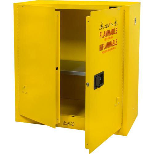 Armoire pour produits inflammables, 30 gal., 2 Porte(s), 43" La x 44" h x 18" p Sécurité Médic