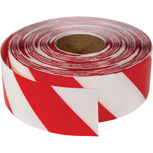 Ruban de marquage tr&egrave;s r&eacute;sistant pour plancher ArmorStripe, 3" x 100', PVC, Rouge et blanc Sécurité Médic