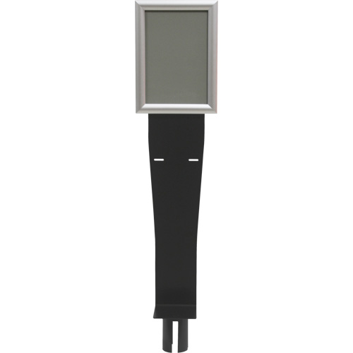 Porte-distributeur/enseigne pour poteaux de barri&egrave;re pour le contr&ocirc;le des foules, Noir Sécurité Médic