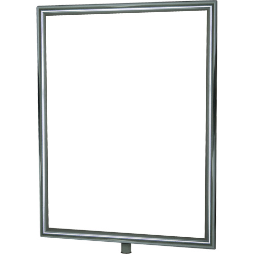 Porte-enseigne vertical robuste pour montant classique, Chrome poli Sécurité Médic