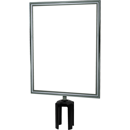 Porte-enseigne vertical robuste avec adaptateur pour poteaux Tensabarrier, Chrome poli Sécurité Médic