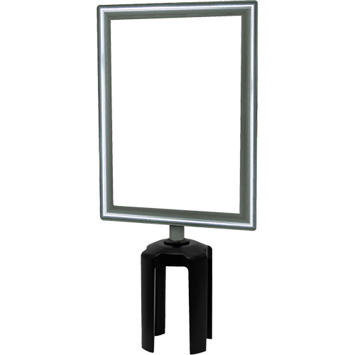 Porte-enseigne vertical robuste avec adaptateur pour poteaux Tensabarrier, Chrome poli Sécurité Médic