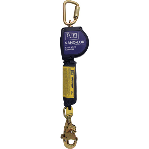 Nano-Lok Extended Length Self Retracting Lifeline, 10', Dyneema&reg;, Swivel Sécurité Médic