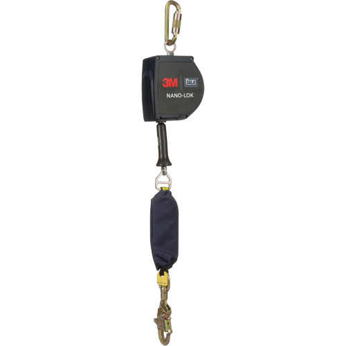 Cordage de s&eacute;curit&eacute; autor&eacute;tractable allong&eacute; Nano-Lok, 15', Acier galvanis&eacute;, Pivotant Sécurité Médic