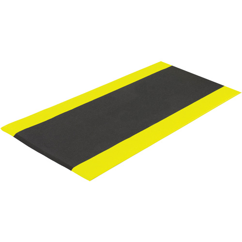 Airsoft Anti-Fatigue Mat, Pebbled, 3' x 5' x 3/8", Black/Yellow, PVC Sponge Sécurité Médic
