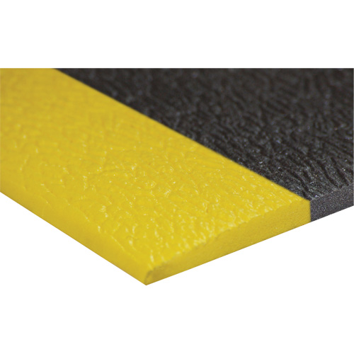 Airsoft Anti-Fatigue Mat, Pebbled, 3' x 5' x 3/8", Black/Yellow, PVC Sponge Sécurité Médic