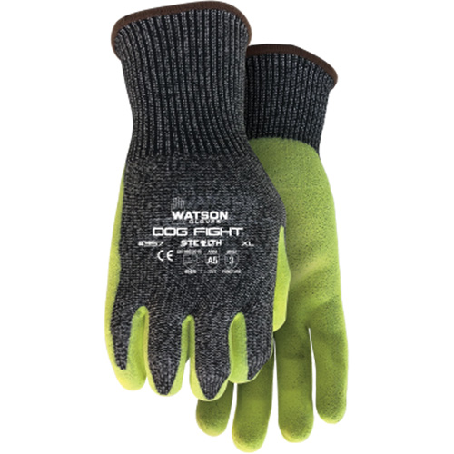 Gants r&eacute;sistant &agrave; la coupe Stealth Dog Fight, Taille Moyen, Rev&ecirc;tement Nitrile, Enveloppe en Fibre de verre/PEHP/Nylon/Acier inoxydable, ASTM ANSI niveau A5 Sécurité Médic