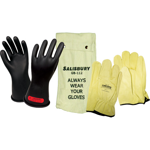 Ensemble de gants isol&eacute;s contre l'&eacute;lectricit&eacute; Salisbury, ASTM classe 0, Taille 9, 11" lo Sécurité Médic