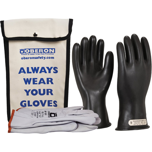 Ensemble de gants en caoutchouc pour l'&eacute;lectricit&eacute; de classe 0, 10, 11" lo, 20 cal/cm², NFPA 70E Sécurité Médic