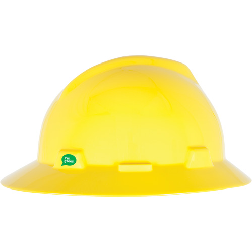 Casque de s&eacute;curit&eacute; &agrave; bord complet V-Gard GREEN avec fentes, R&eacute;pond aux normes CSA type 1, Suspension Rochet Sécurité Médic