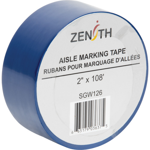 Ruban pour marquage d'all&eacute;es, 2" x 108', PVC, Bleu Sécurité Médic