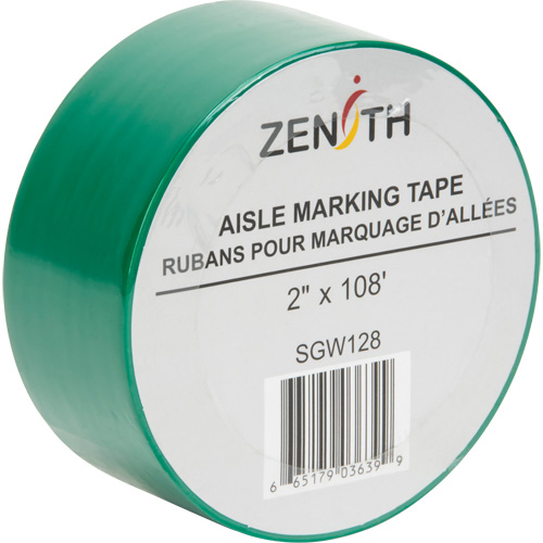 Ruban pour marquage d'all&eacute;es, 2" x 108', PVC, Vert Sécurité Médic