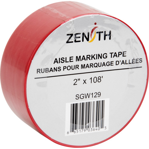 Ruban pour marquage d'all&eacute;es, 2" x 108', PVC, Rouge Sécurité Médic
