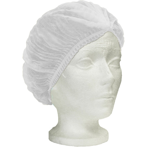 Bonnet bouffant pliss&eacute; Ronco Care, Polypropyl&egrave;ne, 24", Blanc Sécurité Médic