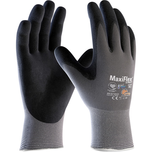 Gants enduits ATG MaxiFlex Ultimate AD-APT, Petit, R&ecirc;vetement Mousse de nitrile, Calibre 15, Enveloppe en Nylon/Spand Sécurité Médic