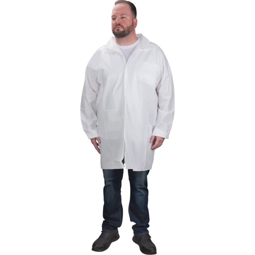 Protective Lab Coat, Microporous, White, Large Sécurité Médic