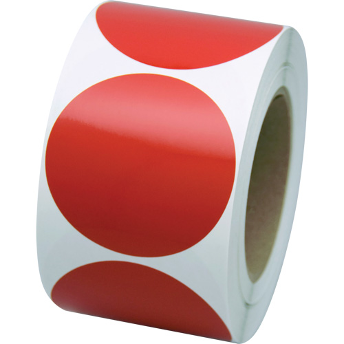 Formes de marquage, Cercle, 3" lo x 3" la, Rouge, Vinyle Sécurité Médic
