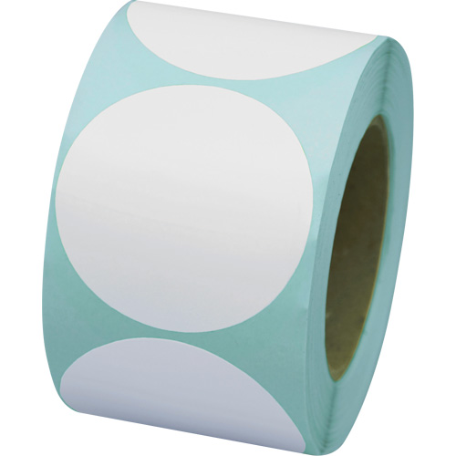 Pastilles de marquage color&eacute;es, Cercle, 3" lo x 3" la, Blanc, Vinyle Sécurité Médic