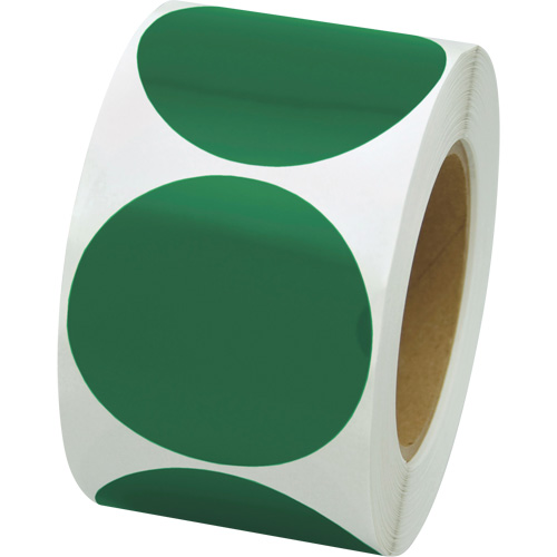 Pastilles de marquage color&eacute;es, Cercle, 3" lo x 3" la, Vert, Vinyle Sécurité Médic