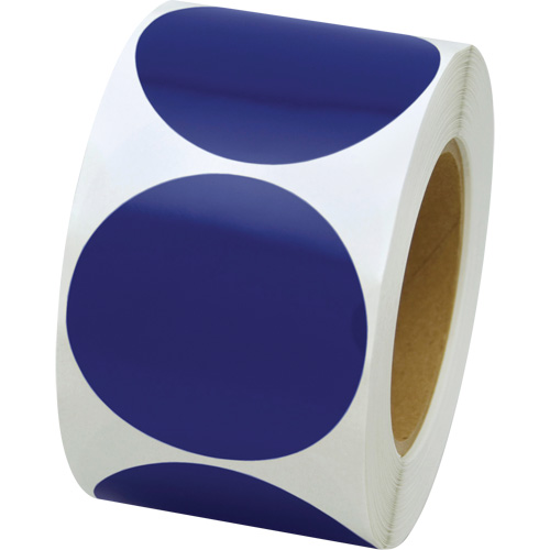 Pastilles de marquage color&eacute;es, Cercle, 3" lo x 3" la, Bleu, Vinyle Sécurité Médic