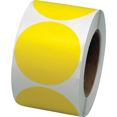 Coloured Marking Dots, Circle, 3" L x 3" W, Yellow, Vinyl Sécurité Médic