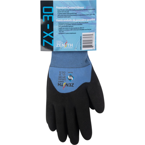 ZX-30° Premium Coated Gloves, Medium, Foam PVC Coating, 15 Gauge, Nylon Shell Sécurité Médic
