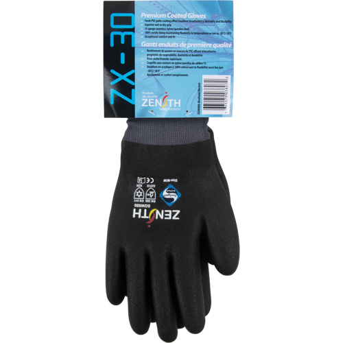 ZX-30° Premium Coated Gloves, Medium, Foam PVC Coating, 15 Gauge, Nylon Shell Sécurité Médic
