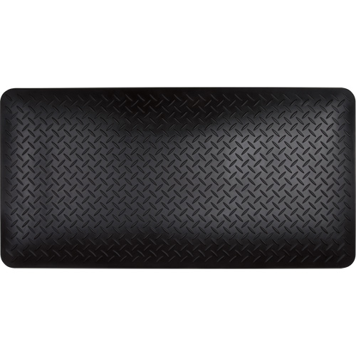 Anti-Fatigue Matting, Diamond, 1-2/3' x 3-1/4' x 3/4", Black, Polyurethane Sécurité Médic