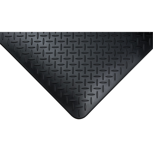 Anti-Fatigue Matting, Diamond, 1-2/3' x 3-1/4' x 3/4", Black, Polyurethane Sécurité Médic