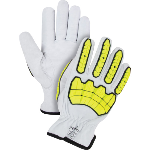 Impact & Cut Resistant Gloves, Small, Goatskin Palm, Driver Cuff Sécurité Médic