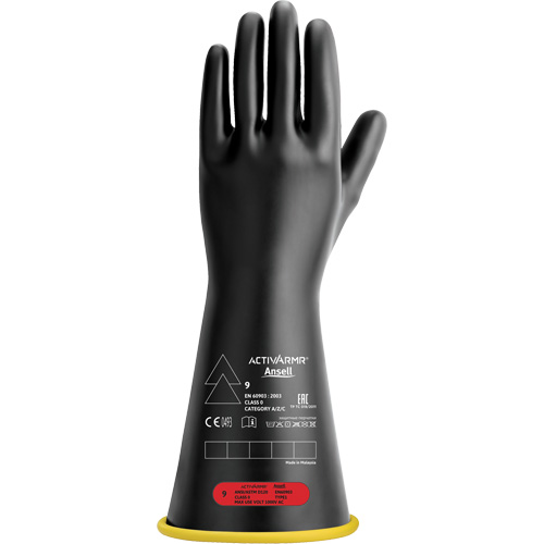 Gants isolants en caoutchouc naturel, ASTM classe 0, Taille 7, 14" lo Sécurité Médic