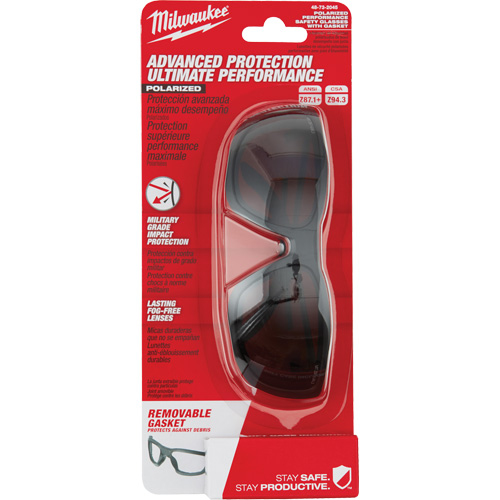 Lunettes de s&eacute;curit&eacute; performantes avec joint, Lentille Noir, Polaris&eacute;, R&eacute;pond ou surpasse la norme CSA Z94.3 Sécurité Médic