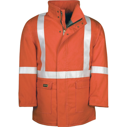 Parka dhiver &agrave; doublure matelass&eacute;e AllOut Westex UltraSoft avec bandes r&eacute;fl&eacute;chissantes, Moyen (grande taille), Orange haute visibilit&eacute;, 46 cal/cm² Sécurité Médic