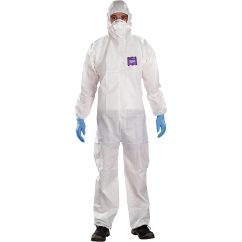 AlphaTec Microchem&reg; 3-Piece Chemical Resistant Coveralls with Hood, 2X-Large, White Sécurité Médic