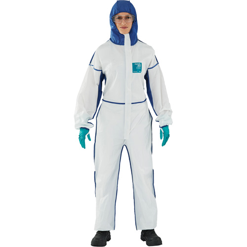 AlphaTec 1800 Comfort 3-Piece Coveralls, Large, Blue/White, Microporous/SMS Sécurité Médic