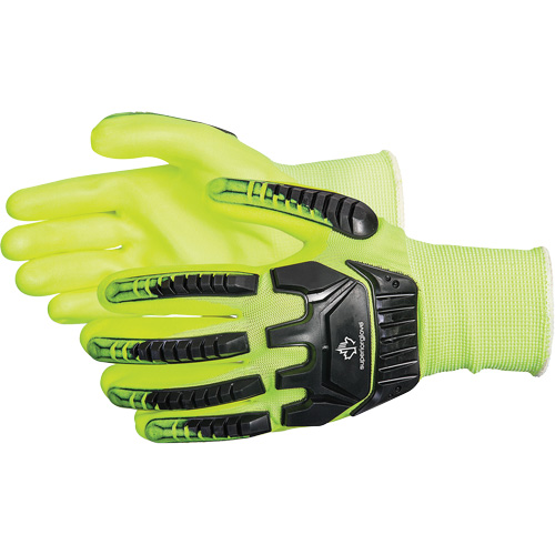 Gants antichocs &agrave; haute visibilit&eacute; r&eacute;sistants aux coupures Dexterity, Petit, Paume en Mousse de nitrile, Poignet &eacute;lastique Sécurité Médic