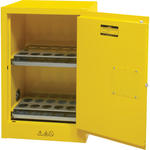 Flammable Aerosol Storage Cabinet, 12 gal., 1 Door, 23" W x 35" H x 18" D Sécurité Médic