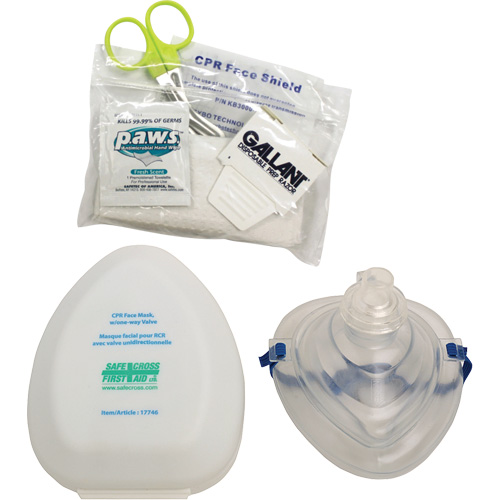 Ensemble de masque RCR de poche et accessoires, Masque r&eacute;utilisable, Classe 2 Sécurité Médic