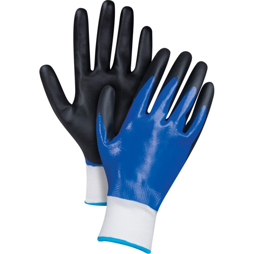 Black & Blue Coated Gloves, 2X-Large, Foam Nitrile Coating, 15 Gauge, Nylon Shell Sécurité Médic