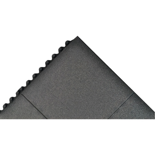 Cushion-Ease&reg; Interlocking Anti-Fatigue Mat, Pebbled, 3' x 3' x 3/4", Black, Natural Rubber Sécurité Médic