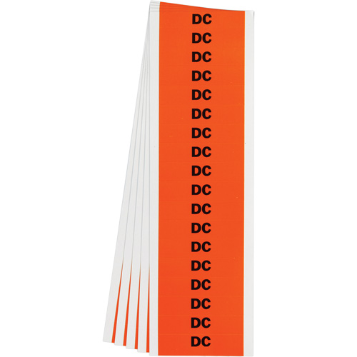 "DC" Conduit & Voltage Labels, 1/2" x 2-1/4", Cloth/Vinyl, English Sécurité Médic