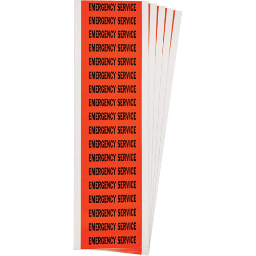 &eacute;tiquette de tension pour conduit  Emergency Service , 1/2" x 2-1/4", &eacute;toffe/Vinyle, Anglais Sécurité Médic