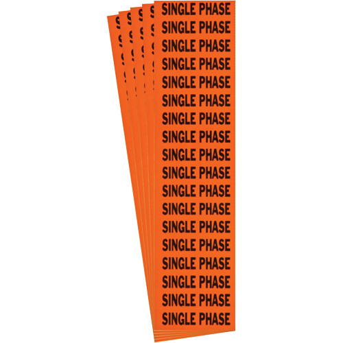 "Single Phase" Conduit & Voltage Labels, 1/2" x 2-1/4", Cloth/Vinyl, English Sécurité Médic